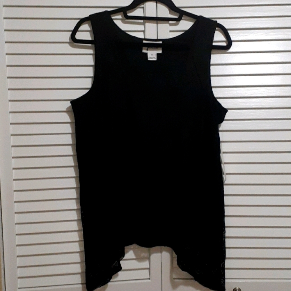 Black lace low high blouse size M